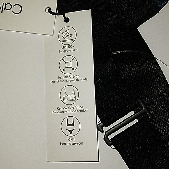 ☆NWT☆CALVIN KLEIN Women's Triangle Cut   Blue Cypress Shimmer Halter Tie Bikini - Picture 10 of 16